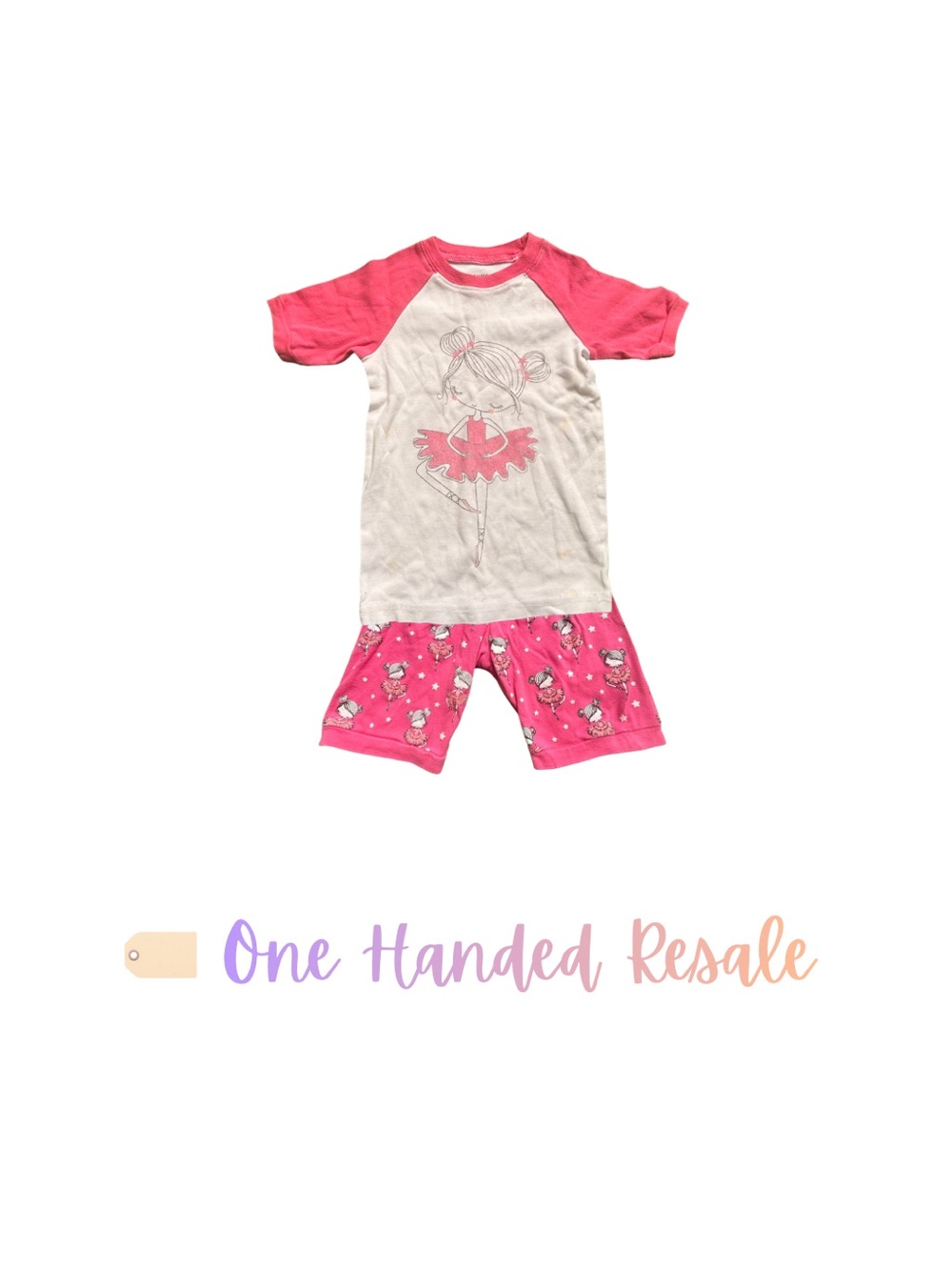 🩰 Joyond Pink Ballerina Short Sleeve Shorts Kids Matching Pajama Set Cotton 3T